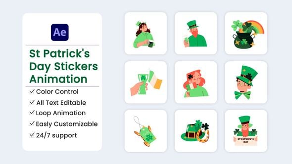 Videohive St Patrick’s Day Stickers