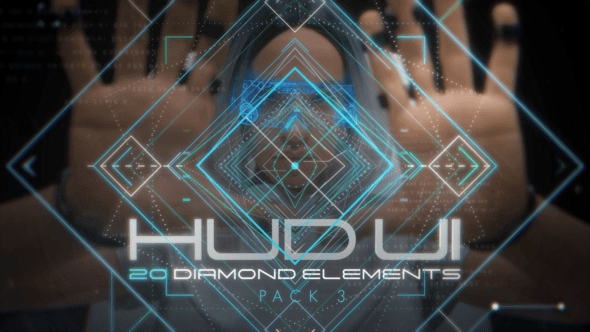 Videohive Hud UI Diamond Elements – Pack 3