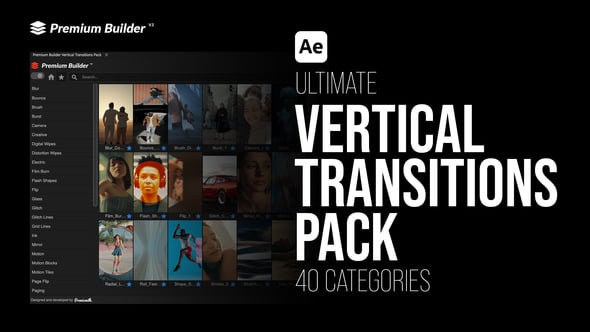 Videohive Vertical Transitions Pack