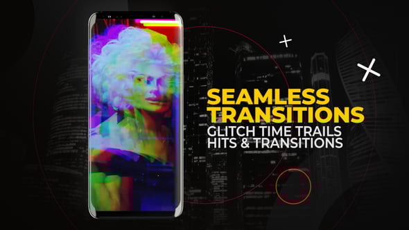 Videohive Vertical Glitch Time Trail Effects and Hits | After effects