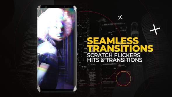 Videohive Vertical Scratch Flickers Hits and Transitions | After Effects