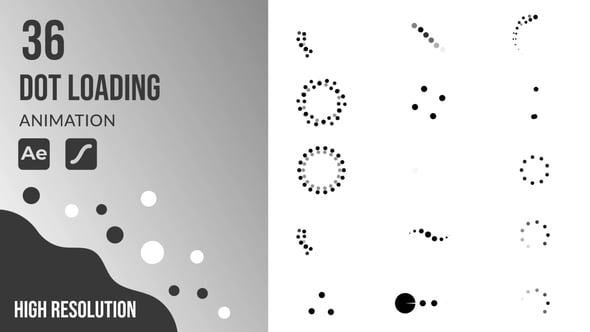 Videohive 36 Dot loader animated icons | After Effects Template & Lottie Animation