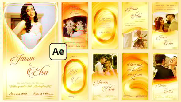 Videohive Gold Wedding Invatation Stories Reels