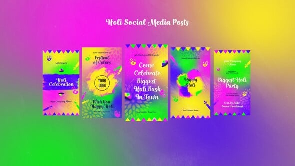 Videohive Holi Social Media Posts