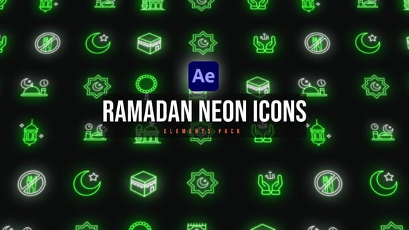 Videohive Ramadan Neon Icons