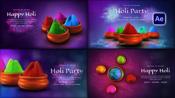 Videohive Holi Greetings Pack