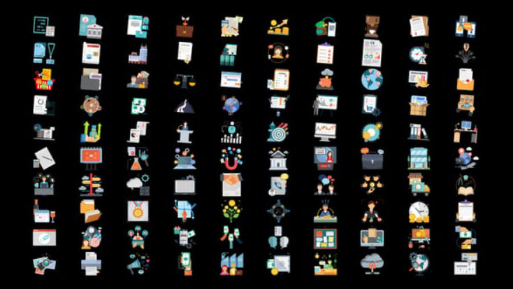 Videohive 100 Business and Startup Icons