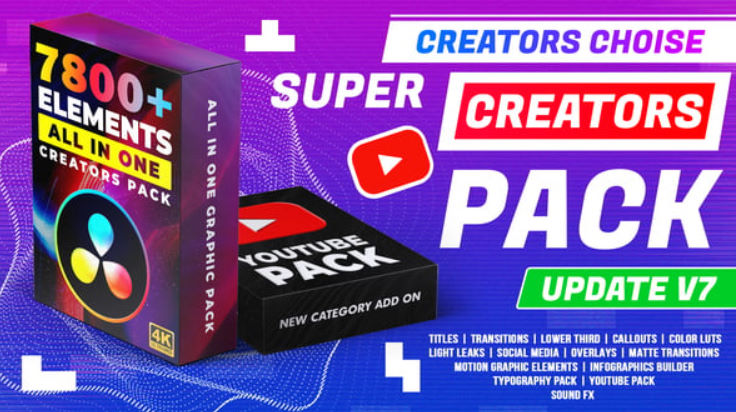 Videohive Super Creators Pack (7800+ Elements)