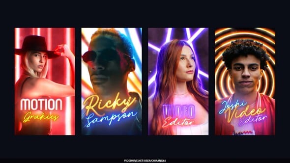 Videohive Neon Poster Stories