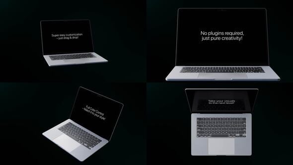 Videohive 4k laptop Mocup Alpha channel