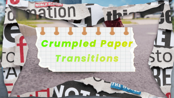Videohive Crumpled Paper Transitions | Vertical and Horizontal