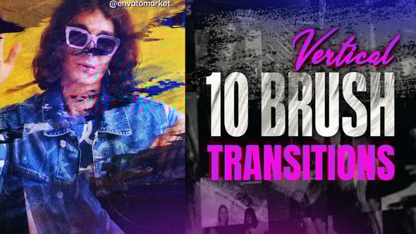 Videohive Vertical Brush Transitions 56795047