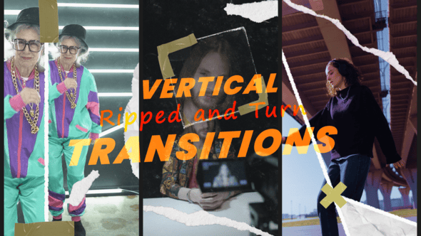 Videohive Vertical Rip Paper Transitions 56728907