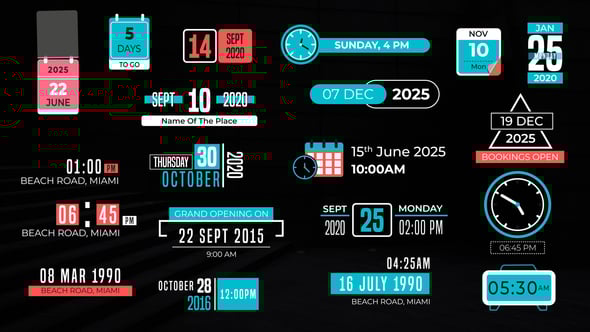 Videohive Date &Time Titles