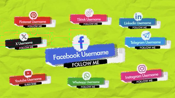 Videohive Paper Social Lower Thirds