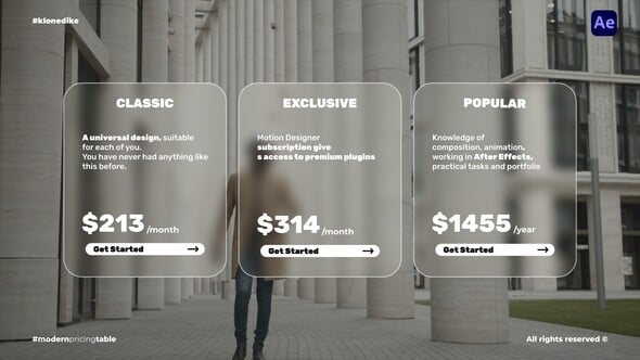 Videohive Modern Pricing Table