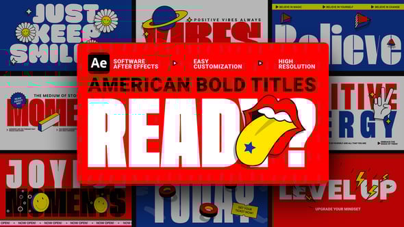 Videohive Animated American Bold Titles for Ae