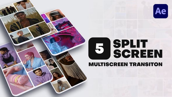 Videohive Vertical Multiscreen Transition – 5 Split Screen