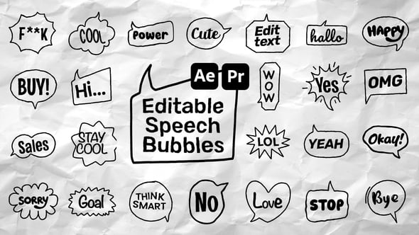 Videohive Editable Speech Bubbles