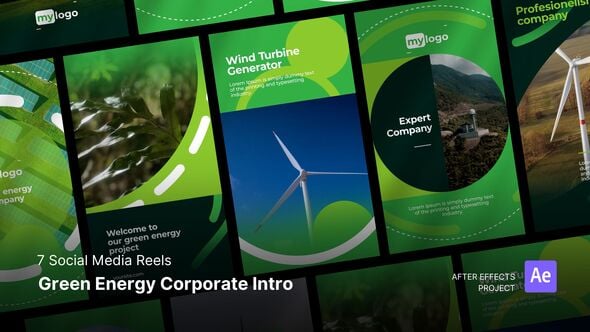 Videohive Social Media Reels – Green Energy Corporate Intro After Effects Project Files