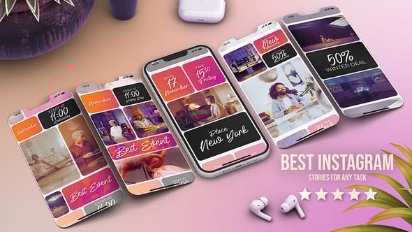 Videohive Event Promo Split Screen Vertical Video Reels Red Slideshow