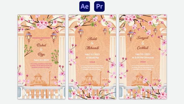 Videohive Floral Wedding Invitation Story