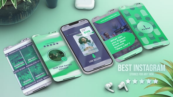 Videohive Green Instagram Vertical Whatsapp Educational Reel Promo