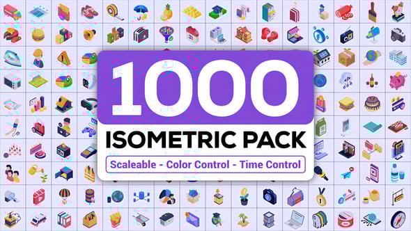 Videohive 1000 Isometric Icons Pack