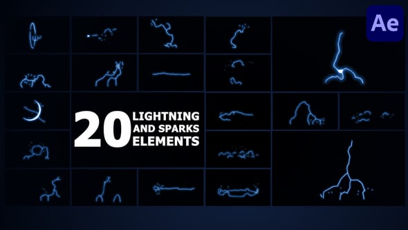Videohive Lightning And Sparks Elements | After Effects