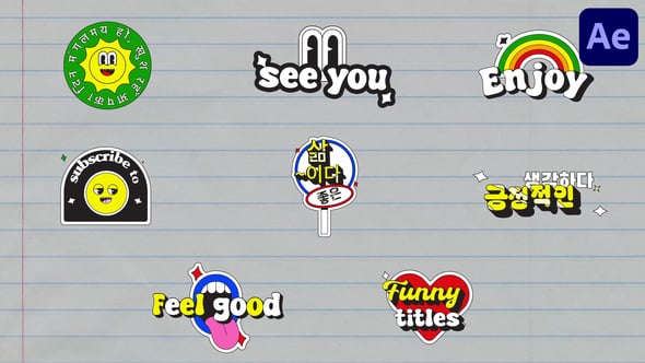 Videohive Funny Stickers for After Effects