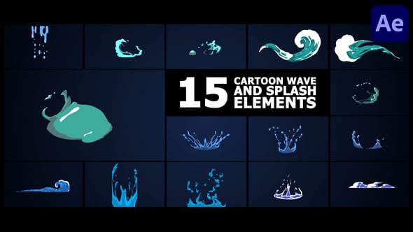 Videohive Cartoon Wave And Splash Elements | After Effects