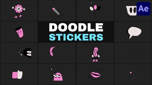 Videohive Doodle Animated Stickers for After Effects