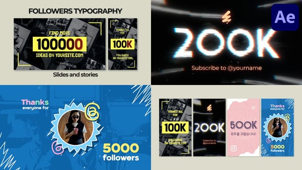 Videohive Social Media Followers Typography for After Effects