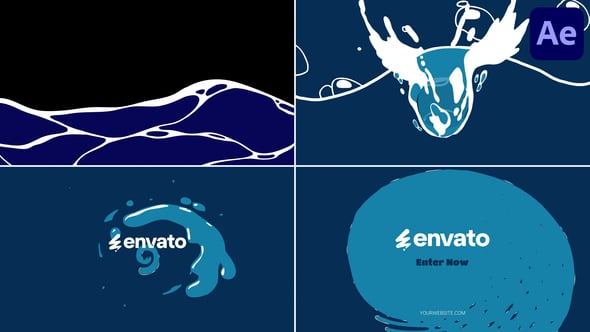 Videohive Sea Wave Logo Opener for After Effects