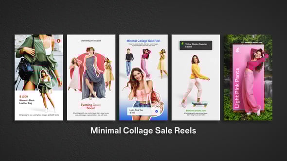 Videohive Minimal Collage Sale Reels