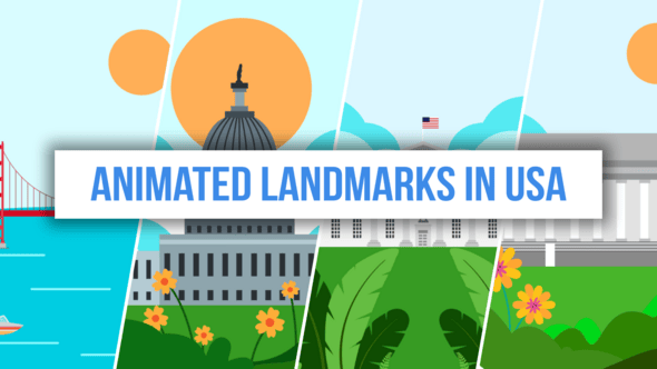 Videohive Animated Landmarks In USA