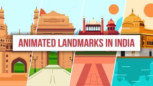 Videohive Animated Landmarks In India