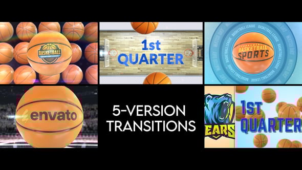 Videohive Basketball Transitions – 5 Versions