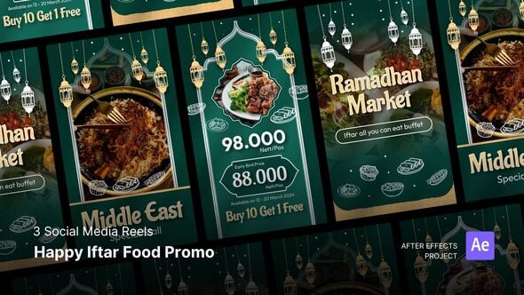 Videohive Social Media Reels – Happy Iftar Food Promo After Effects Project Files