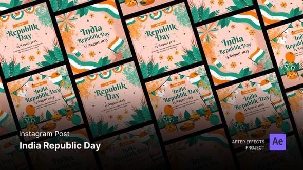 Videohive Social Media Post – India Republic Day After Effects Project Files