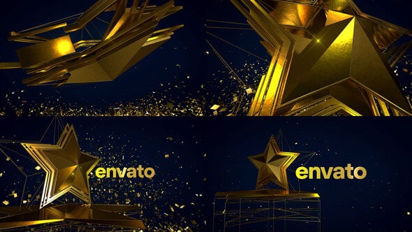 Videohive Golden star logo awards opener