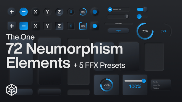 Videohive The One – 72 Neumorphism Elements