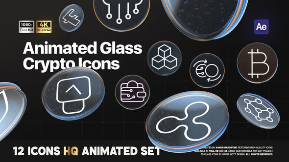 Videohive Crypto Glass Icons Pack