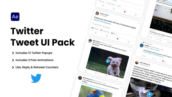 Videohive Twitter Tweet UI Pack
