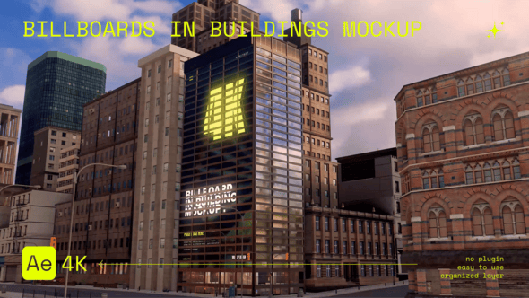 Videohive Billboards in Buildings Mockup