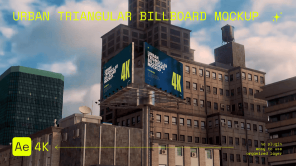 Videohive Urban Triangular Billboard Mockup