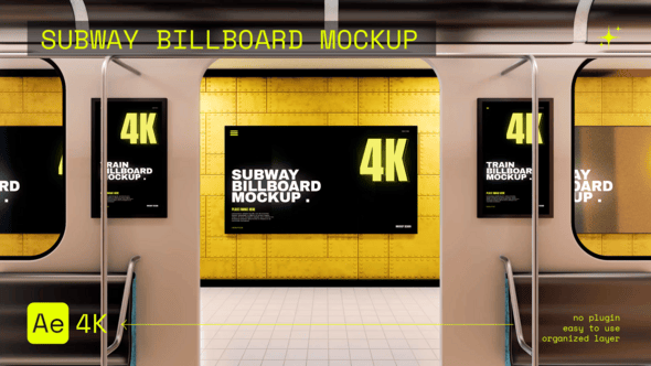 Videohive Subway Billboard Mockup 57355717