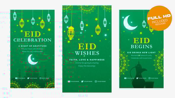 Videohive Eid Mubarak Intro 4 in 1