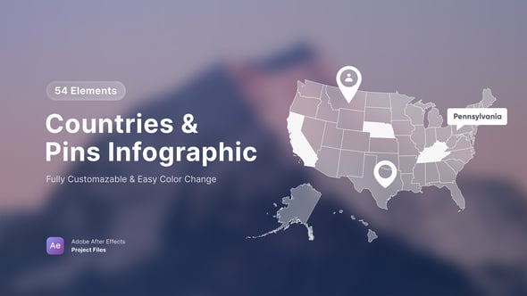 Videohive Maps and Pins Infographic