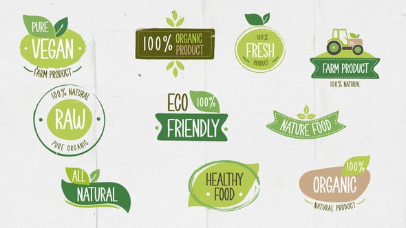 Videohive Vegan Eco Nature Farm Organic Titles